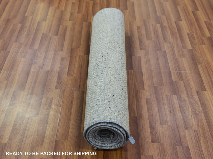 4'0" x 10'6" New Hand Knotted Grey Wool Runner Oriental Rug - MOA10279717