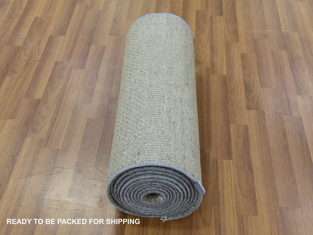 2'5" x 18'6" New Hand Knotted Grey Wool Runner Oriental Rug - MOA10279723