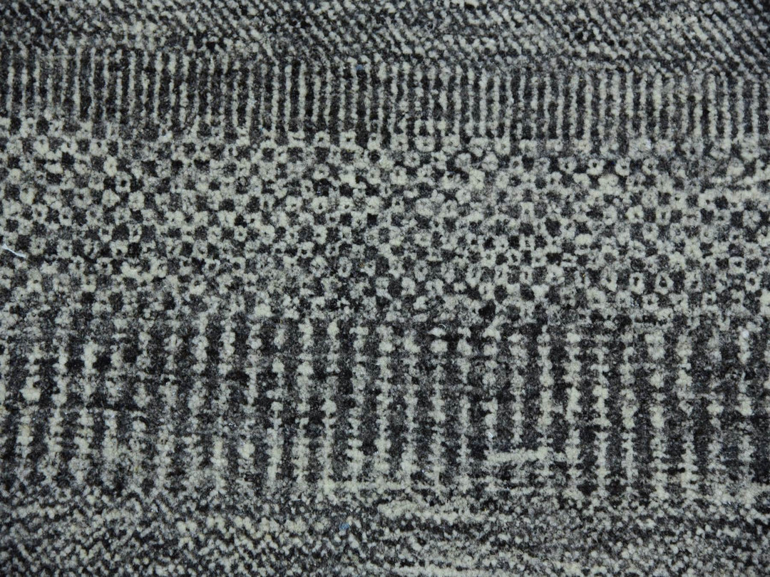 9'8" x 9'8" New Hand Knotted Grey Wool Round Oriental Rug - MOA10279728