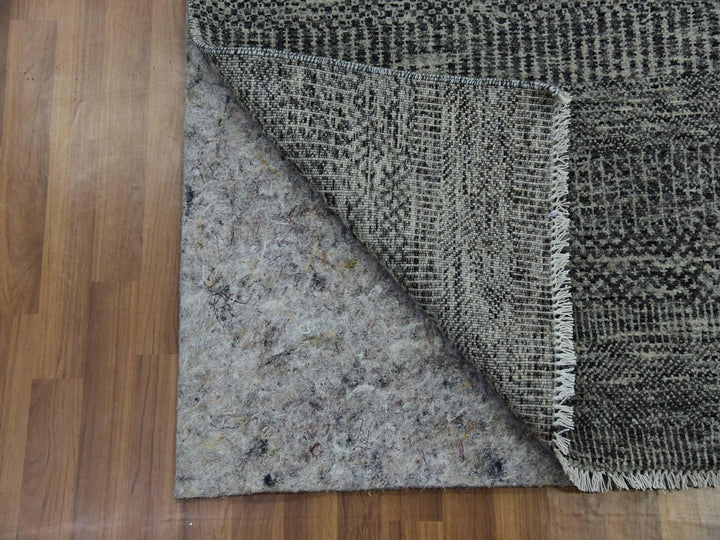 2'5" x 32'3" New Hand Knotted Grey Wool Runner Oriental Rug - MOA10279736