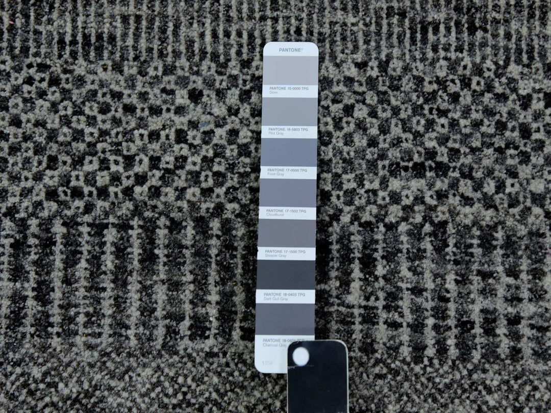 2'5" x 32'3" New Hand Knotted Grey Wool Runner Oriental Rug - MOA10279736