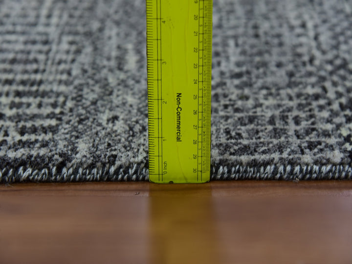 2'5" x 32'3" New Hand Knotted Grey Wool Runner Oriental Rug - MOA10279736