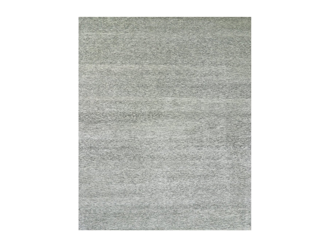 12'2" x 15'4" New Hand Knotted Grey Wool Rectangle Oriental Rug - MOA10279737