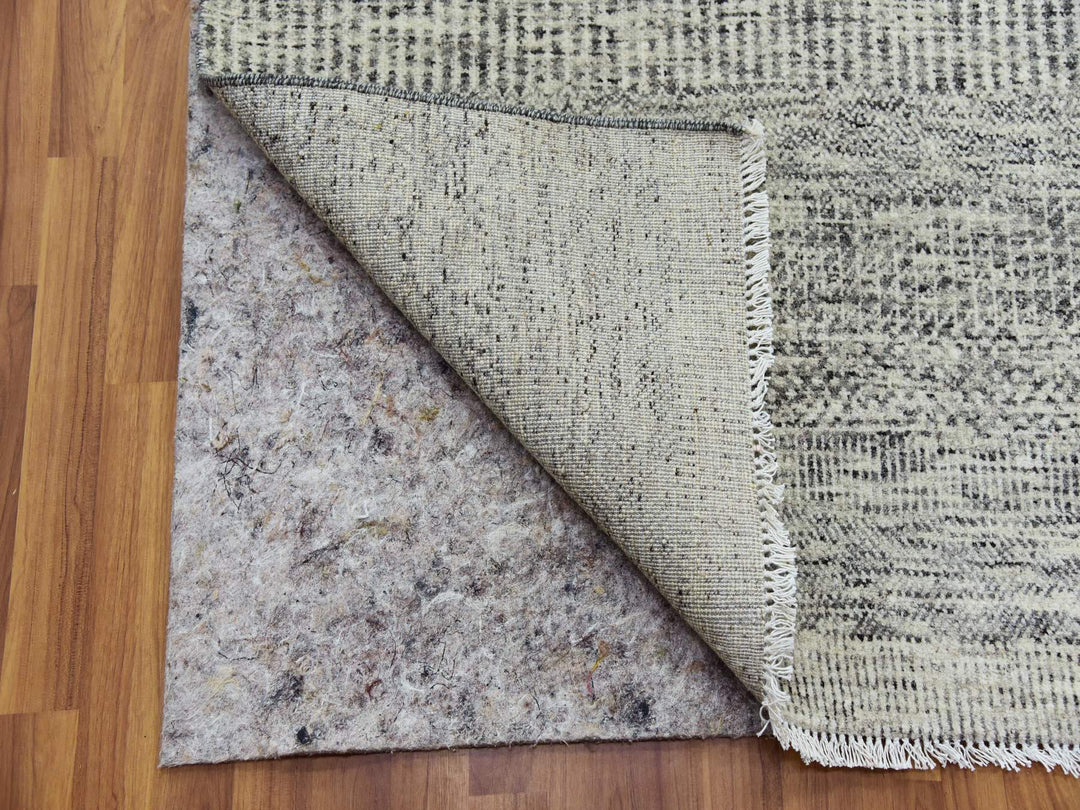 12'2" x 15'4" New Hand Knotted Grey Wool Rectangle Oriental Rug - MOA10279737