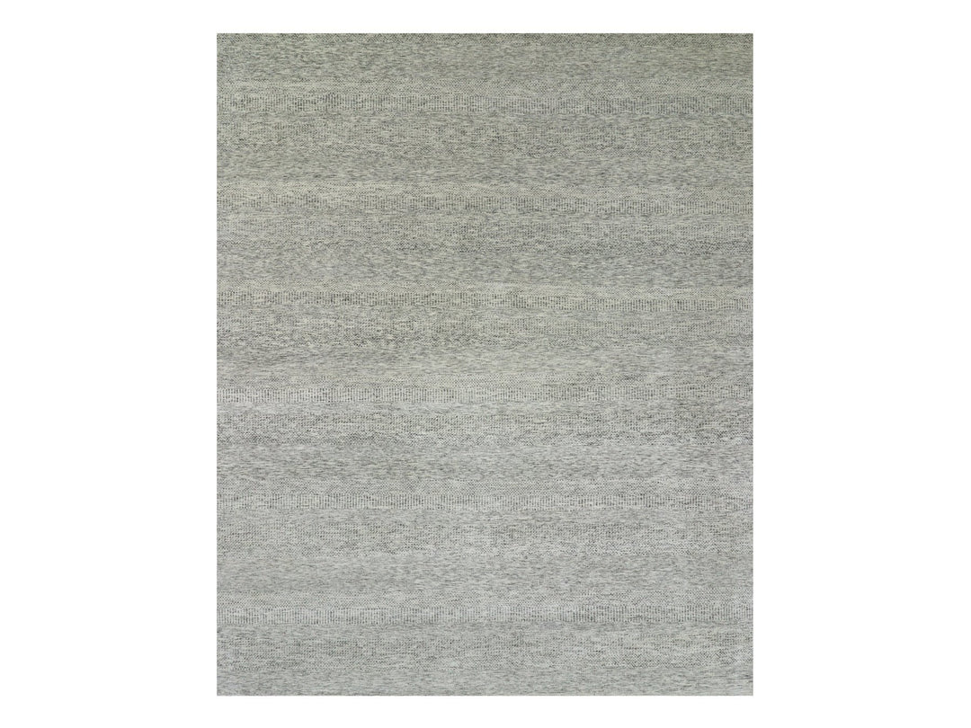 12'2" x 15'4" New Hand Knotted Grey Wool Rectangle Oriental Rug - MOA10279738