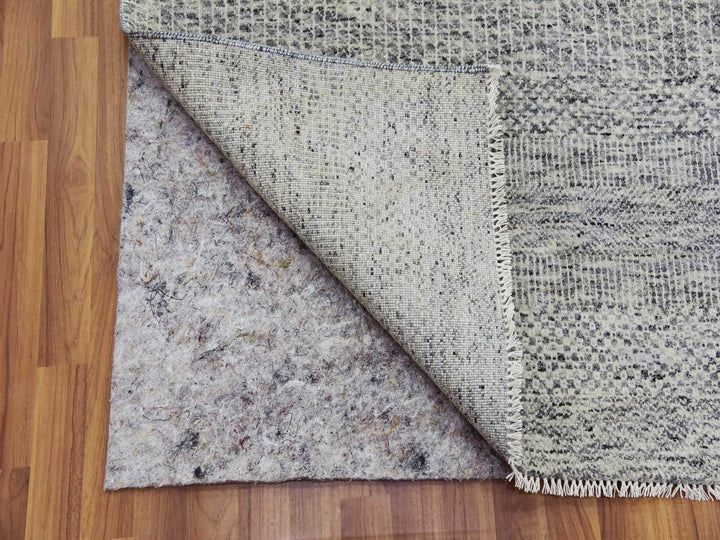 12'2" x 15'4" New Hand Knotted Grey Wool Rectangle Oriental Rug - MOA10279738