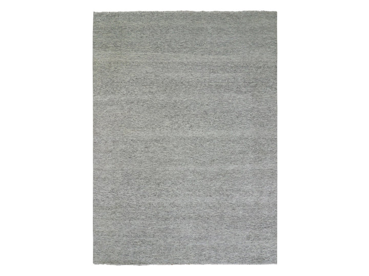 10'0" x 13'10" New Hand Knotted Grey Wool Rectangle Oriental Rug - MOA10279739