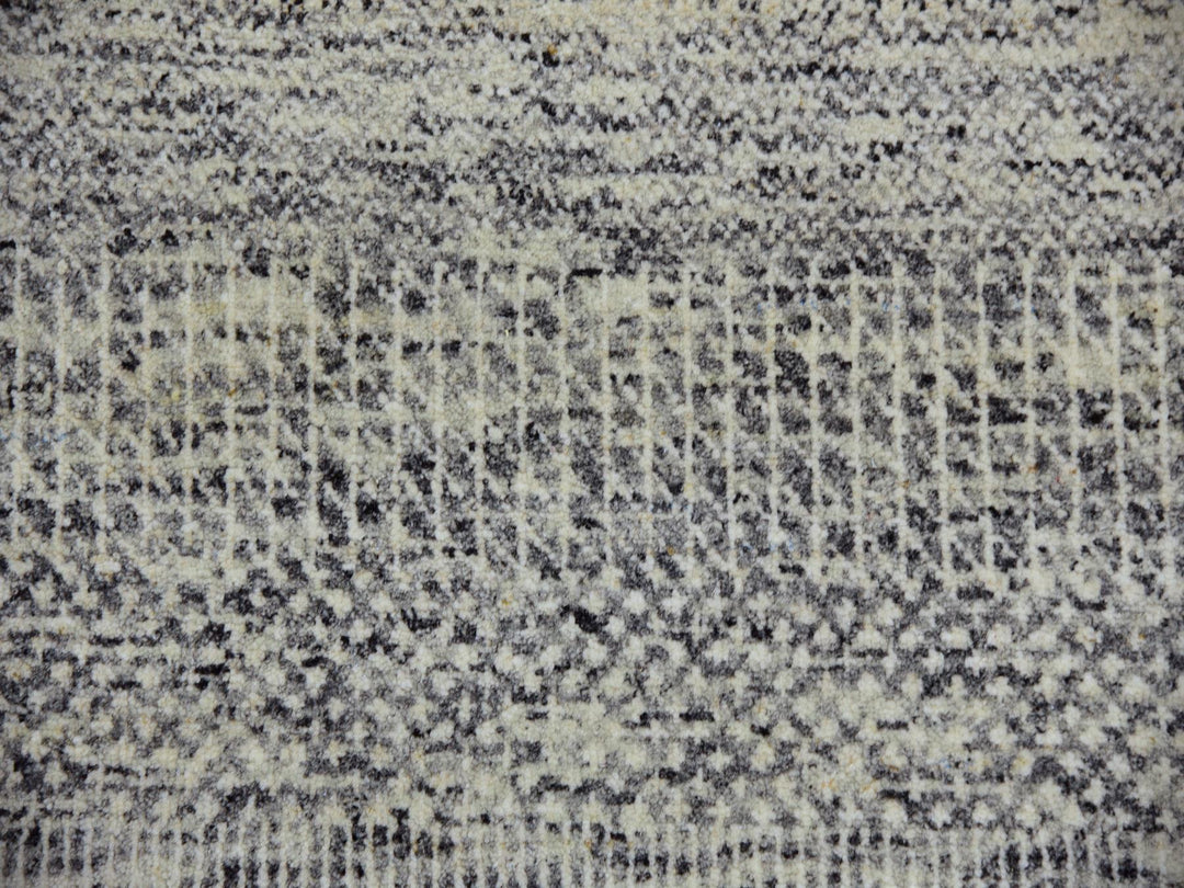 9'0" x 12'4" New Hand Knotted Grey Wool Rectangle Oriental Rug - MOA10279741
