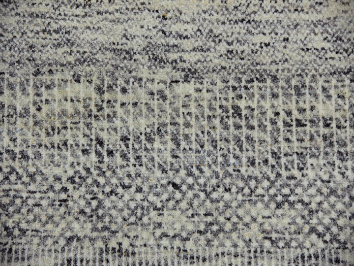 9'0" x 12'4" New Hand Knotted Grey Wool Rectangle Oriental Rug - MOA10279741