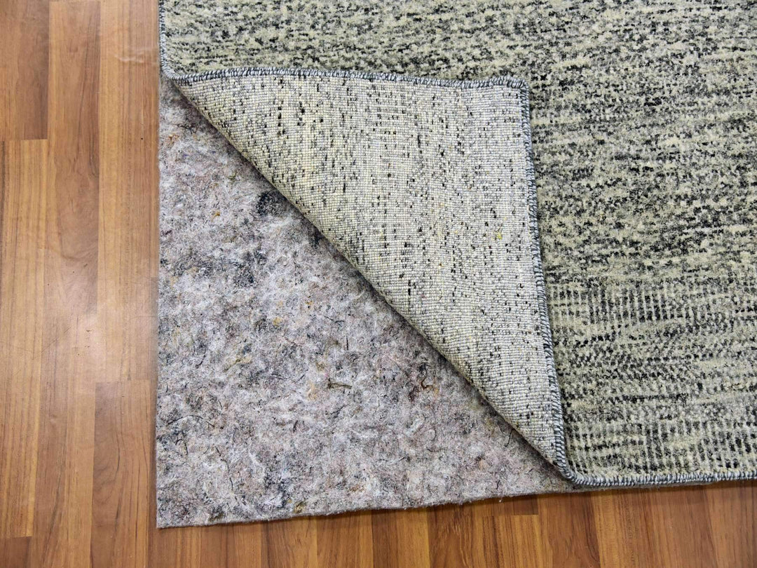 4'0" x 6'2" New Hand Knotted Grey Wool Rectangle Oriental Rug - MOA10279743