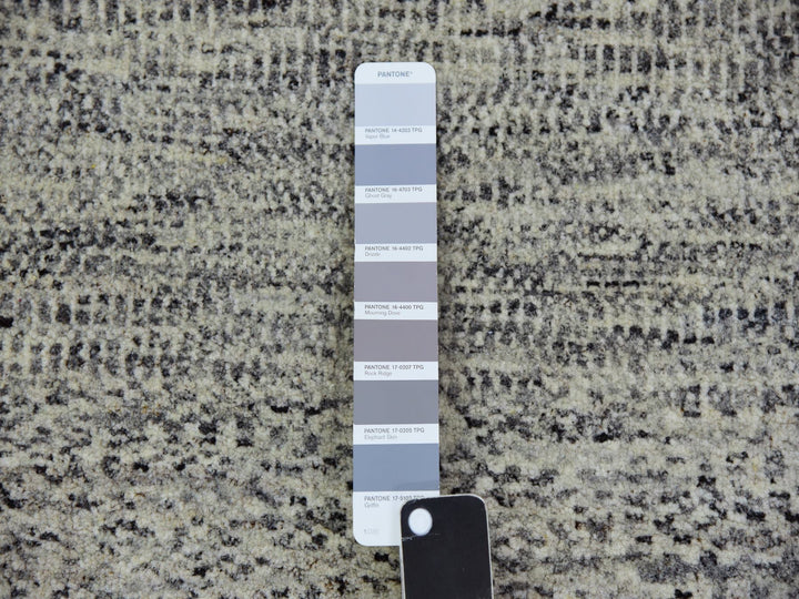 4'0" x 6'2" New Hand Knotted Grey Wool Rectangle Oriental Rug - MOA10279743