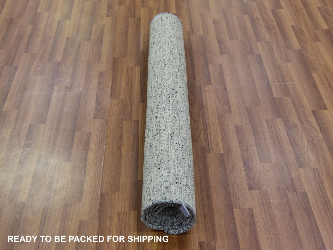 4'0" x 6'2" New Hand Knotted Grey Wool Rectangle Oriental Rug - MOA10279743