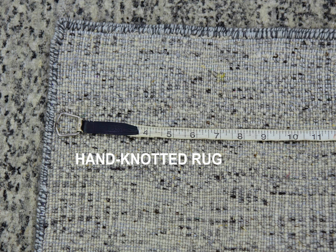 4'0" x 6'2" New Hand Knotted Grey Wool Rectangle Oriental Rug - MOA10279743