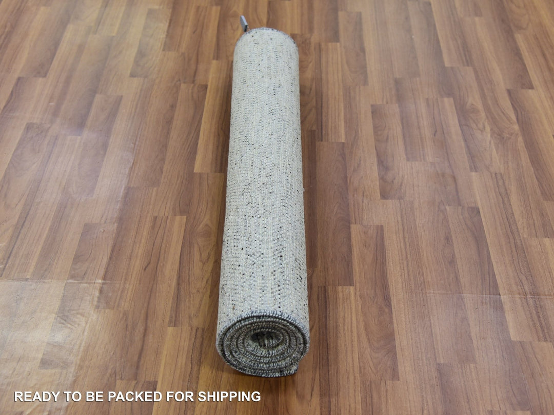 3'0" x 5'6" New Hand Knotted Grey Wool Rectangle Oriental Rug - MOA10279747
