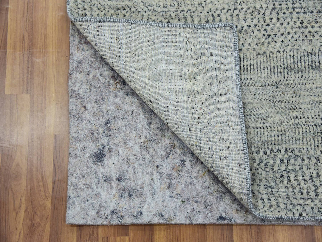3'0" x 5'6" New Hand Knotted Grey Wool Rectangle Oriental Rug - MOA10279748