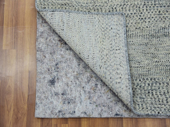 3'0" x 5'6" New Hand Knotted Grey Wool Rectangle Oriental Rug - MOA10279748