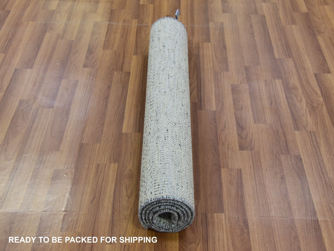 3'0" x 5'6" New Hand Knotted Grey Wool Rectangle Oriental Rug - MOA10279748