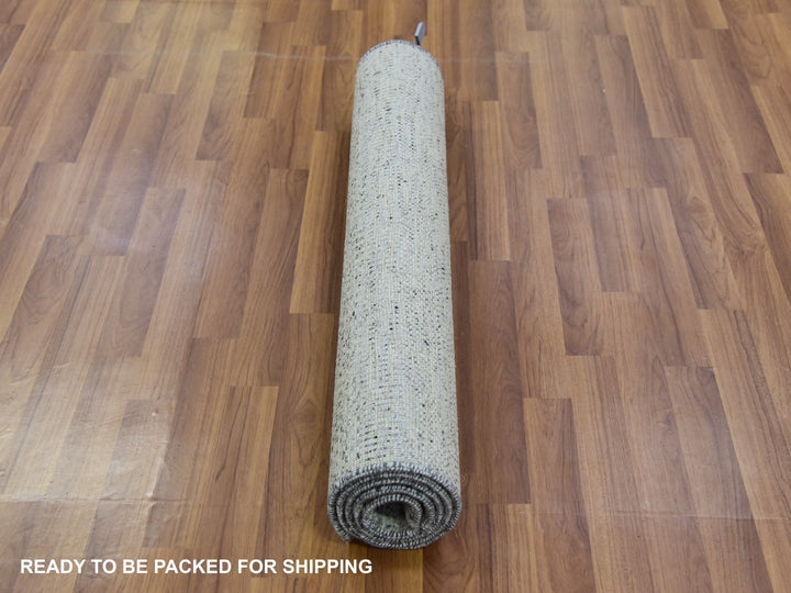 3'0" x 5'6" New Hand Knotted Grey Wool Rectangle Oriental Rug - MOA10279748