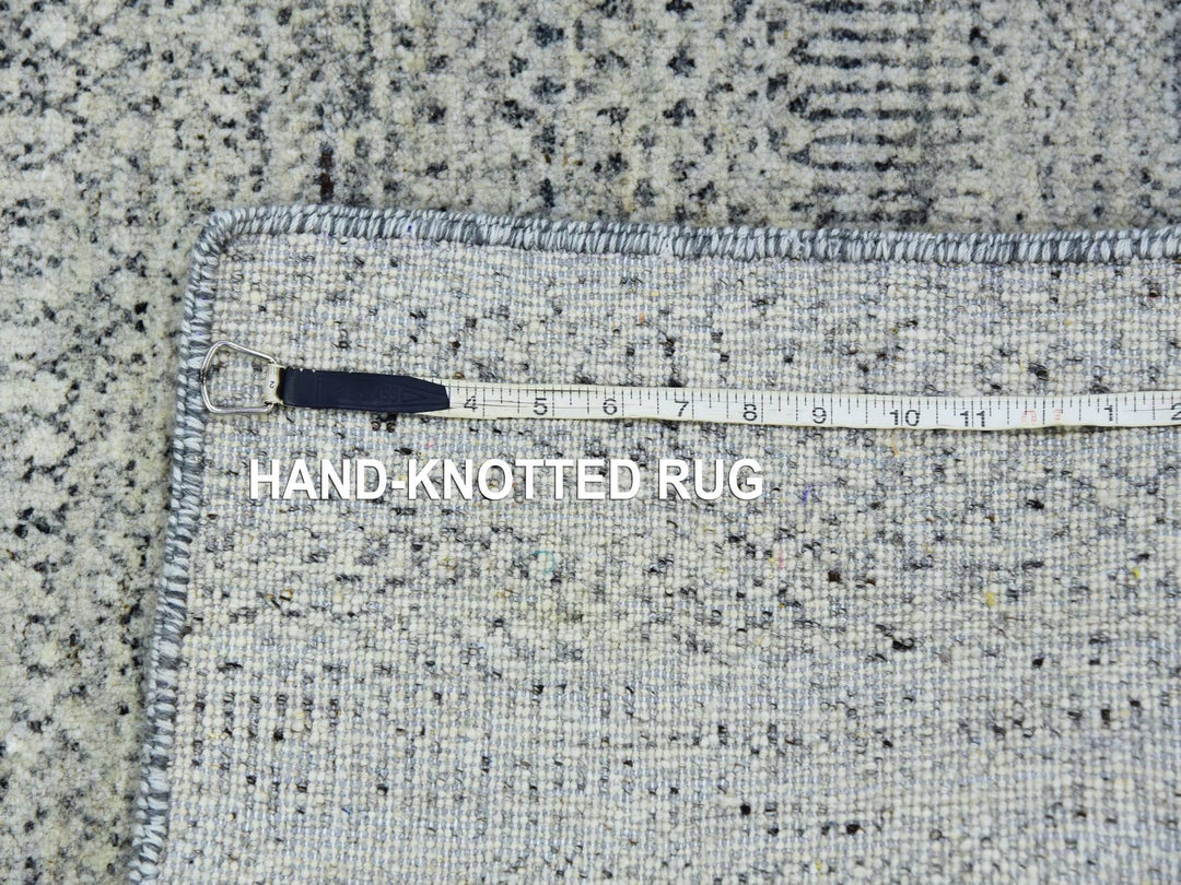 3'0" x 5'6" New Hand Knotted Grey Wool Rectangle Oriental Rug - MOA10279748