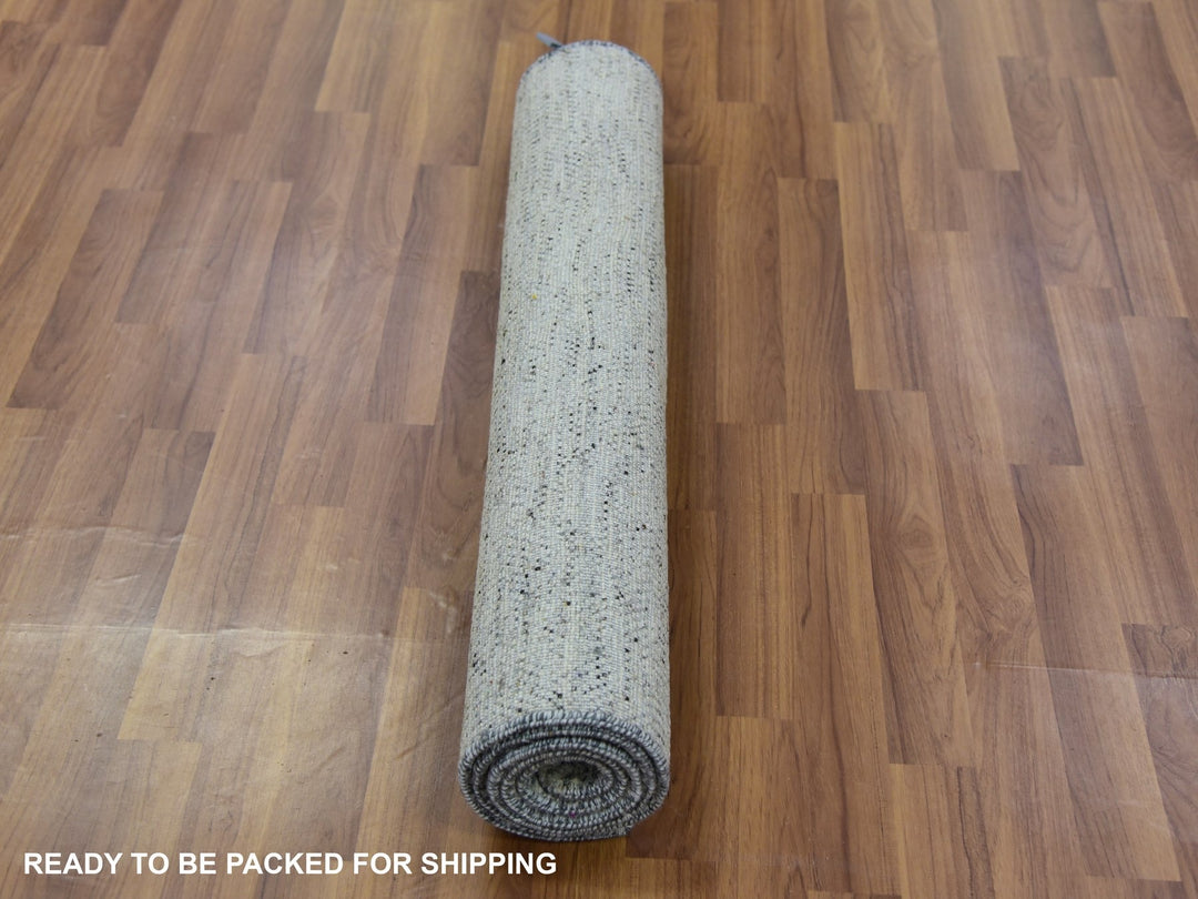 3'0" x 5'6" New Hand Knotted Grey Wool Rectangle Oriental Rug - MOA10279749