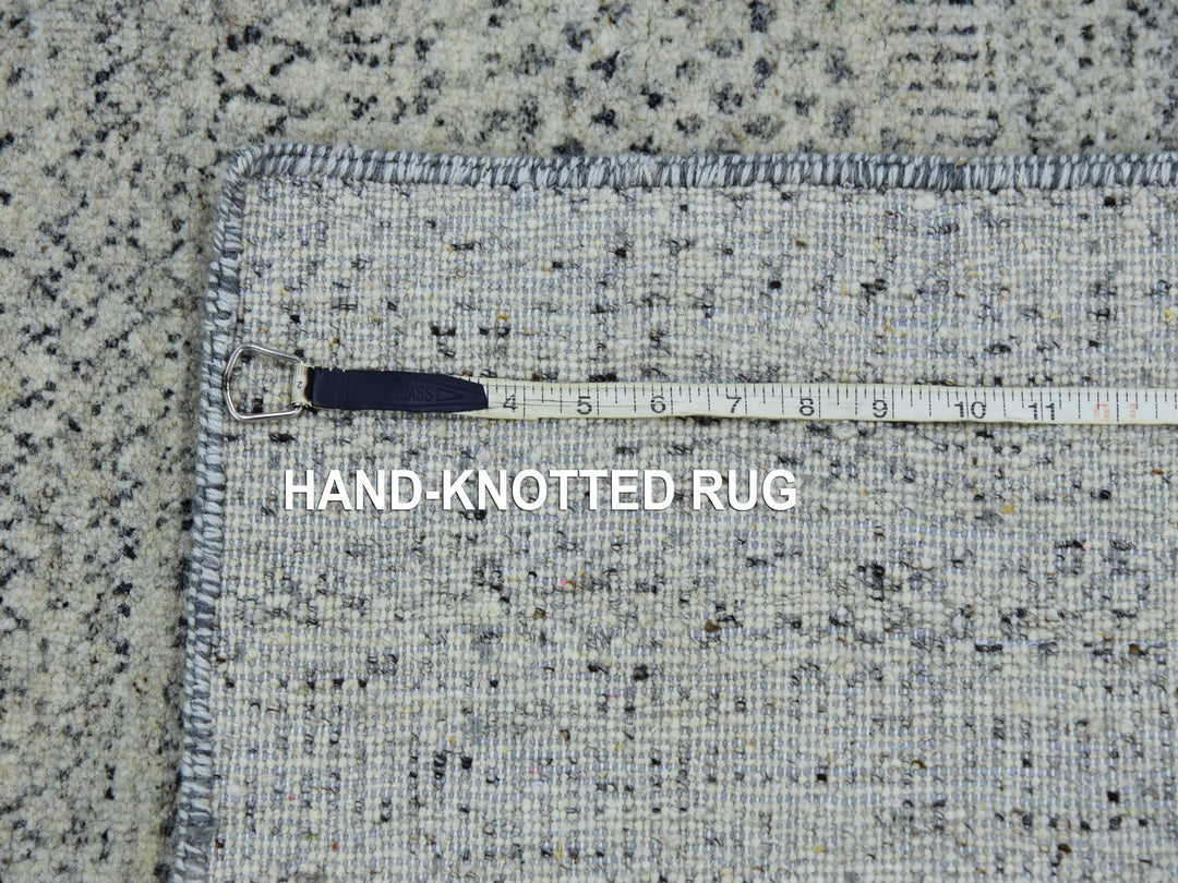 3'0" x 5'6" New Hand Knotted Grey Wool Rectangle Oriental Rug - MOA10279749