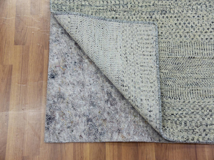 3'1" x 5'7" New Hand Knotted Grey Wool Rectangle Oriental Rug - MOA10279750