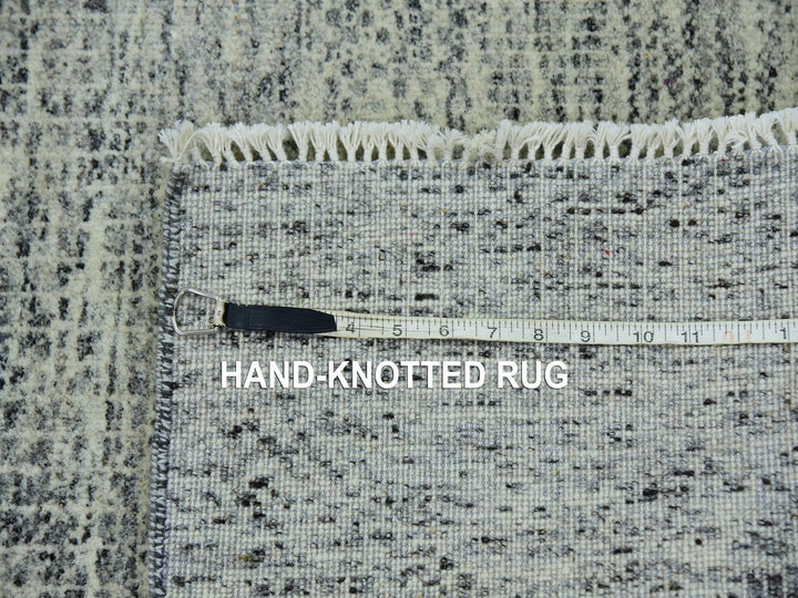 2'6" x 18'5" New Hand Knotted Grey Wool Runner Oriental Rug - MOA10279752