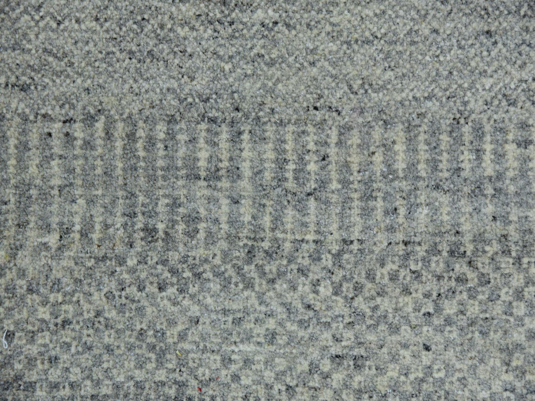 11'2" x 11'3" New Hand Knotted Grey Wool Round Oriental Rug - MOA10279754