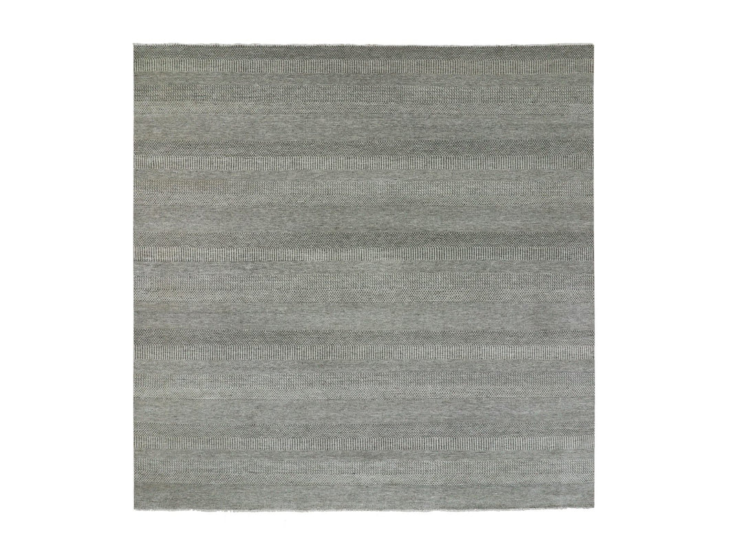 11'11" x 11'11" New Hand Knotted Grey Wool Square Oriental Rug - MOA10279755