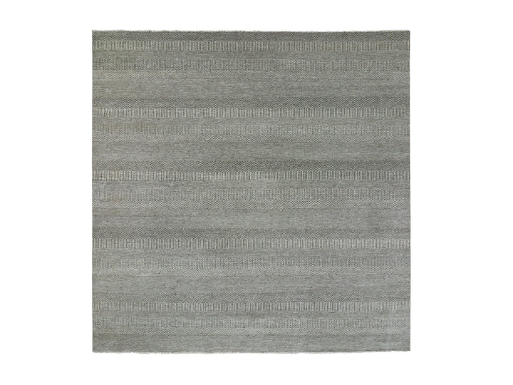 11'11" x 11'11" New Hand Knotted Grey Wool Square Oriental Rug - MOA10279755