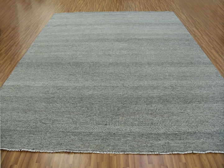 11'11" x 11'11" New Hand Knotted Grey Wool Square Oriental Rug - MOA10279755