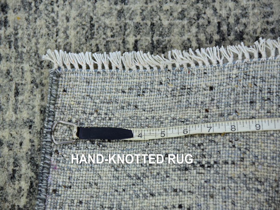 2'0" x 3'3" New Hand Knotted Grey Wool Rectangle Oriental Rug - MOA10279756