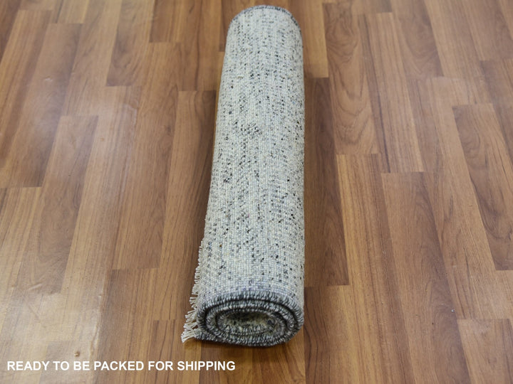 2'0" x 3'3" New Hand Knotted Grey Wool Rectangle Oriental Rug - MOA10279756