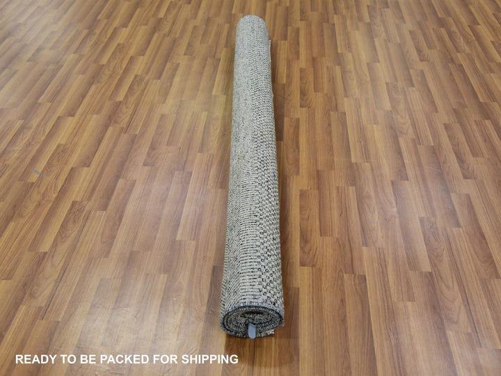 5'10" x 5'10" New Hand Knotted Grey Wool Square Oriental Rug - MOA10279759