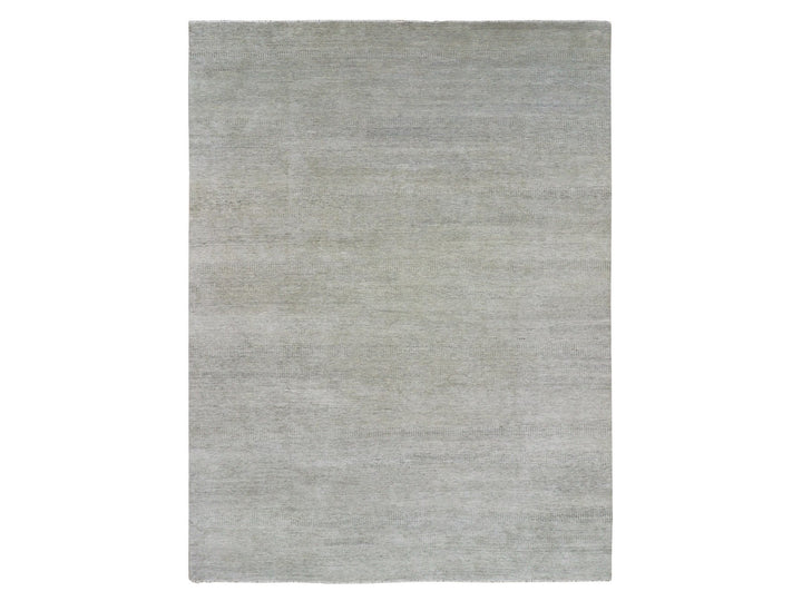 11'10" x 15'4" New Hand Knotted Grey Wool Rectangle Oriental Rug - MOA10279760