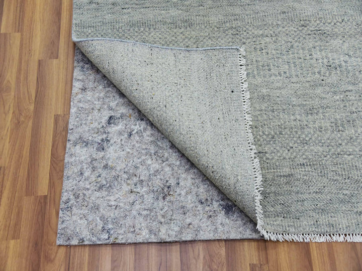 11'10" x 15'4" New Hand Knotted Grey Wool Rectangle Oriental Rug - MOA10279760