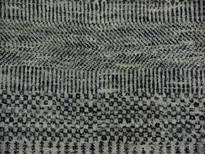 12'1" x 12'1" New Hand Knotted Grey Wool Round Oriental Rug - MOA10279761