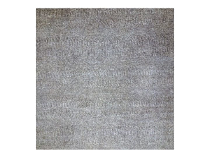 12'0" x 12'1" New Hand Knotted Grey Wool Square Oriental Rug - MOA10279766