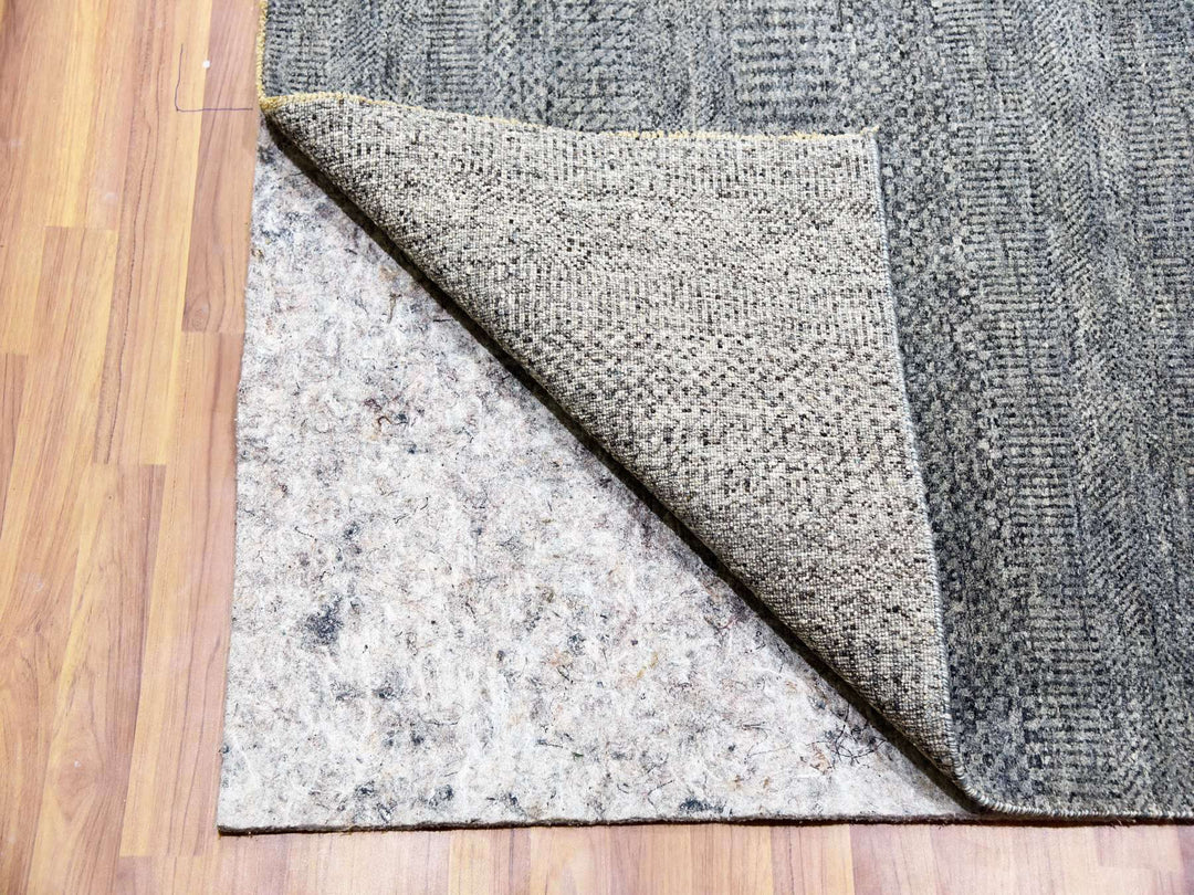 12'0" x 12'1" New Hand Knotted Grey Wool Square Oriental Rug - MOA10279766