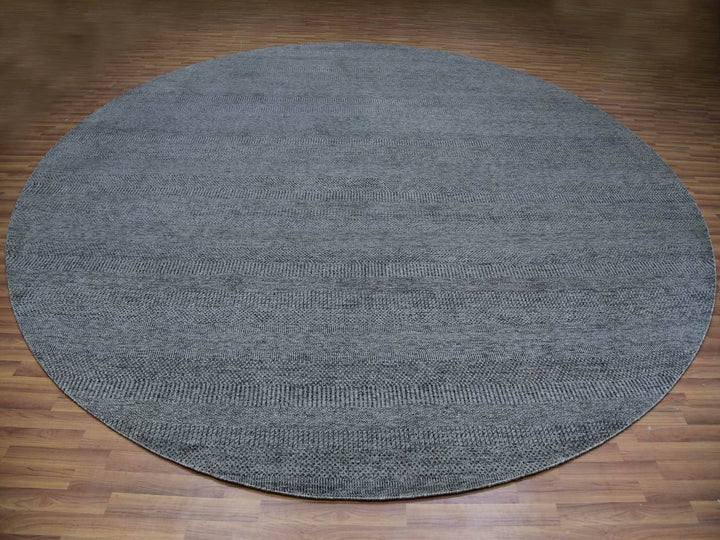 13'8" x 13'8" New Hand Knotted Grey Wool Square Oriental Rug - MOA10279767