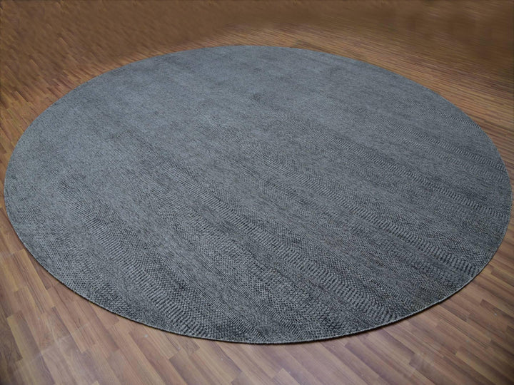 13'8" x 13'8" New Hand Knotted Grey Wool Square Oriental Rug - MOA10279767