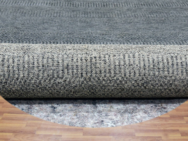 13'8" x 13'8" New Hand Knotted Grey Wool Square Oriental Rug - MOA10279767