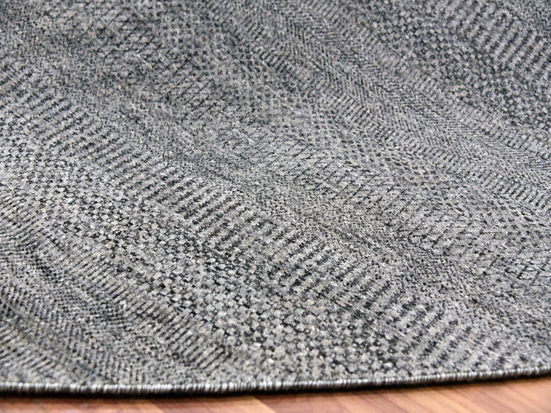 13'8" x 13'8" New Hand Knotted Grey Wool Square Oriental Rug - MOA10279767