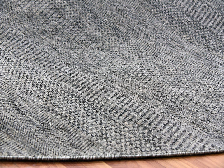 13'8" x 13'8" New Hand Knotted Grey Wool Square Oriental Rug - MOA10279767