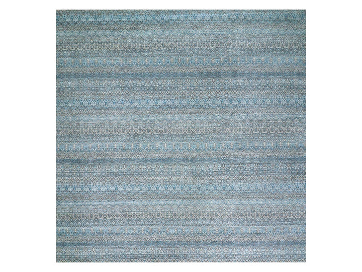 12'0" x 12'0" New Hand Knotted Blue Wool Square Oriental Rug - MOA10279768