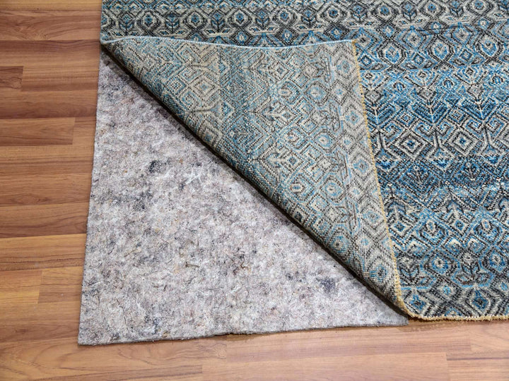 12'0" x 12'0" New Hand Knotted Blue Wool Square Oriental Rug - MOA10279768