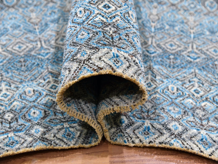 12'0" x 12'0" New Hand Knotted Blue Wool Square Oriental Rug - MOA10279768