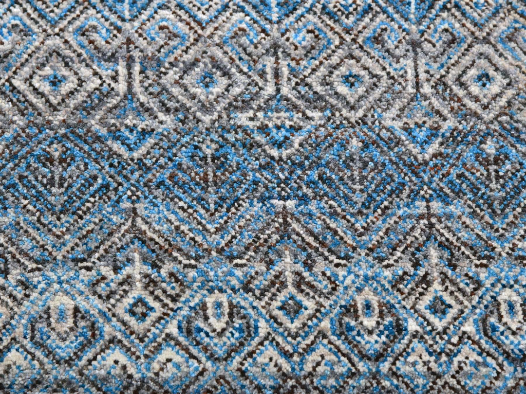 12'0" x 12'0" New Hand Knotted Blue Wool Square Oriental Rug - MOA10279768