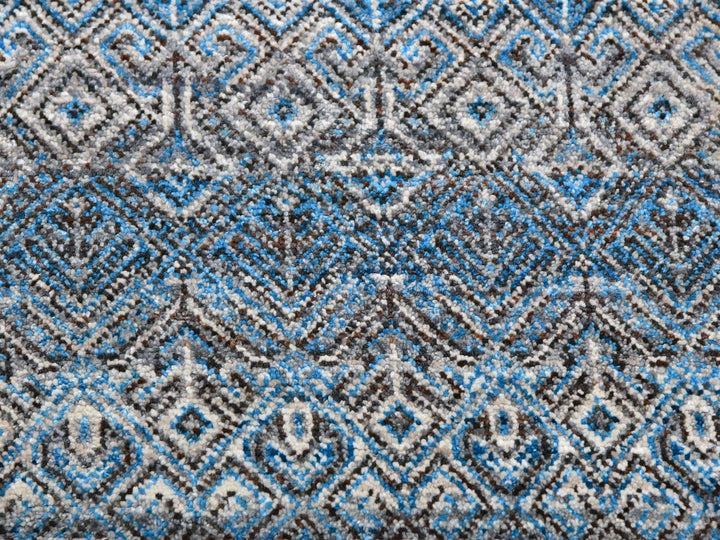 12'0" x 12'0" New Hand Knotted Blue Wool Square Oriental Rug - MOA10279768