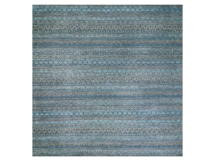 12'0" x 12'0" New Hand Knotted Blue Wool Square Oriental Rug - MOA10279770